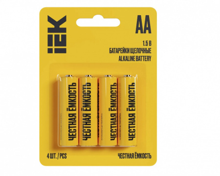 IEK "Пальцы"/4шт Батарейка щелочная Alkaline Optima LR06/AA (4шт/блистер) 