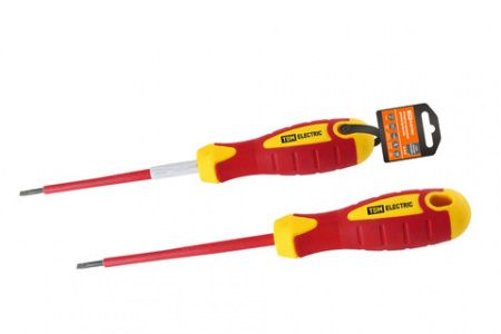 Отвертка шлицевая  диэлектрическая тип SL 4*100 "ЭКСПЕРТ-ЭЛЕКТРИК TDM