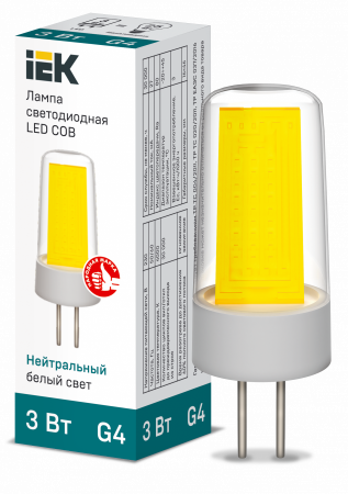 IEK Лампа LED COB капсула 3Вт 230В 4000К керамика G4 