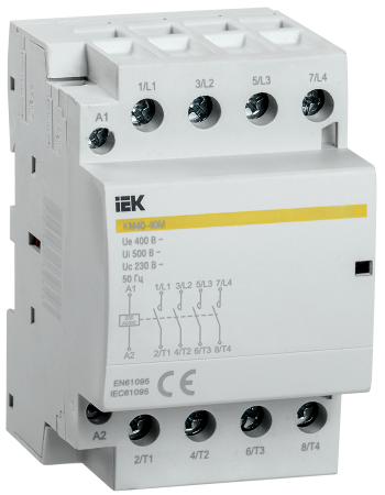 IEK Контактор модульный 3п 40А - КМ40-40М AC/DC 4НО (400В)