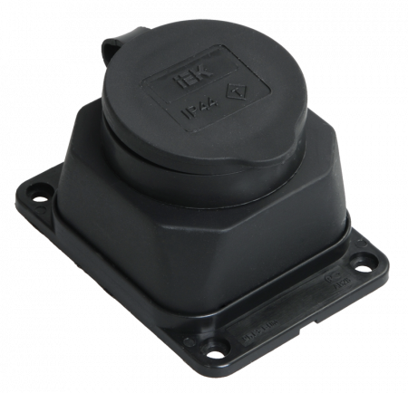 IEK - Розетка 1м (РБ13-1-0м) с защитной крышкой настенная ОМЕГА IP44