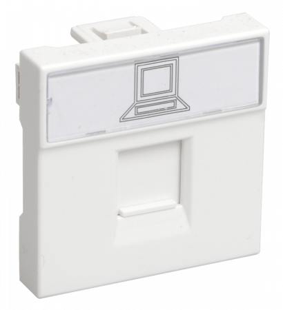 IEK PRIMER - РКИ-20-00-П - розетка RJ-45 на (2 модуля) кат 5е, Праймер (белая)