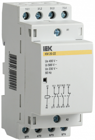 IEK Контактор модульный 4п 25А - КМ25-22М AC 2НО 2НЗ (400В)
