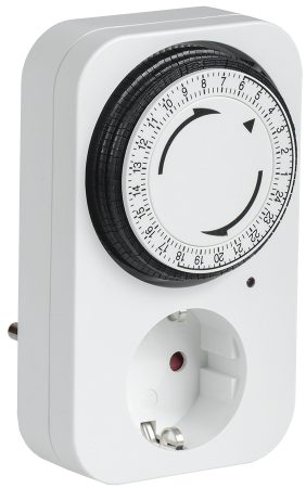 IEK РТМ-2 Розетка-таймер мех инд 15мин 24ч 96on/off 16А IP20 
