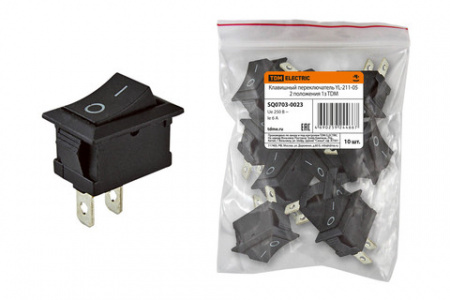 Клавишный перекл YL-211-05 черный 2 положения 1з TDM