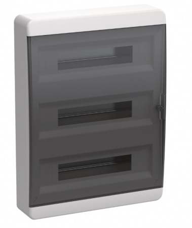 TEKFOR Корпус пластиковый ЩРН-П-54 IP41 черная прозрачная дверь IEK