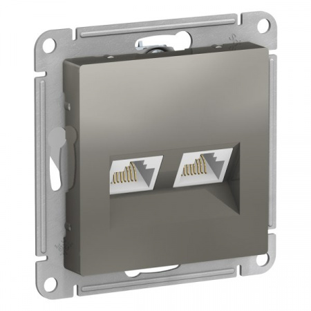 SE (СТАЛЬ) механизм розетка компьютерная 2СП (RJ45 кат.5E) AtlasDesign ATN000985