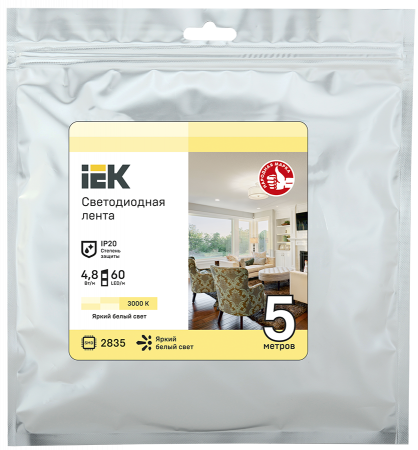 IEK 4.8Вт 3000K IP20 Лента LED 5м (LSR1-1-060-20-3-05)