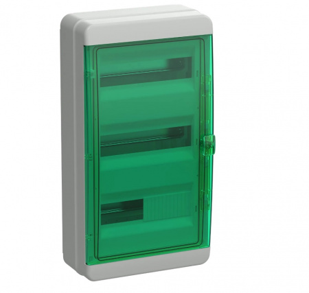 TEKFOR Корпус пластиковый КМПн-36 IP65 зеленая прозрачная дверь IEK