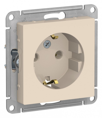 SchE (беж) Механизм розетки 1СП AtlasDesign 16А IP20 с заземл. беж.  ATN000243 (20/160)