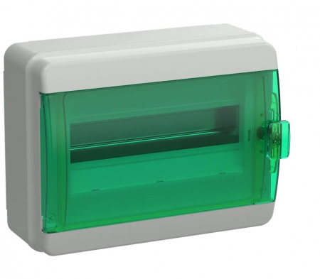 TEKFOR Корпус пластиковый КМПн-12 IP65 зеленая прозрачная дверь IEK