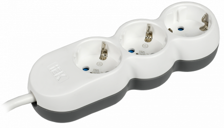 IEK UNO Удлинитель У03 3 места 2P+PE/3м 3х1,5мм2 16А/250В UNO 