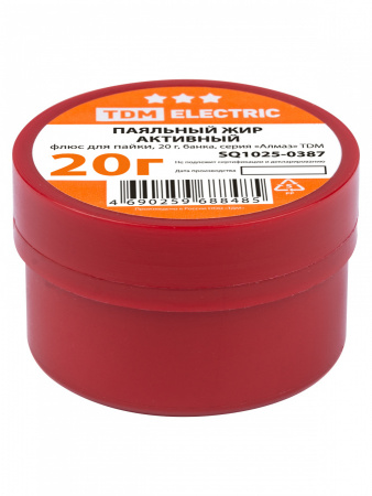 TDM Флюс для пайки, паяльный жир активный, 20 г, банка, серия "Алмаз"