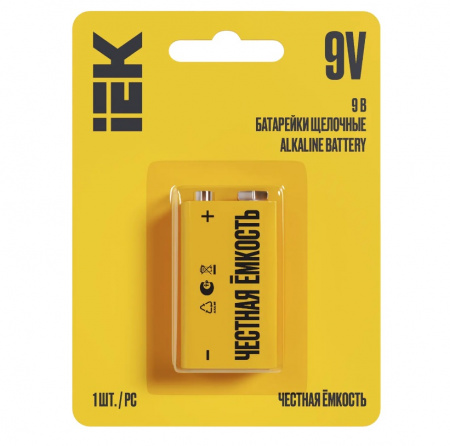 IEK "Крона"/1шт Батарейка щелочая Alkaline Optima 6LR61 9V (1шт/блистер) 