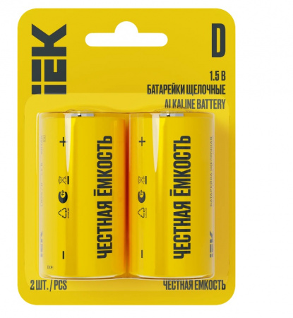 IEK "D"/2шт Батарейка щелочая Alkaline Optima LR20/D (2шт/блистер) 