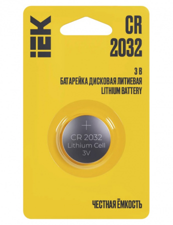 IEK CR2032/1шт Батарейка дисковая литиевая Optima  (1шт/блистер) 