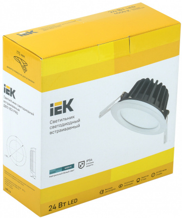 IEK Светильник LED ДВО 1821 PRO круг 24Вт 4000K IP54 белый 